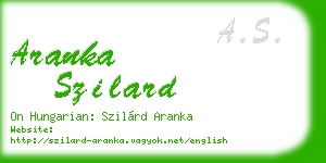 aranka szilard business card