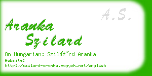 aranka szilard business card